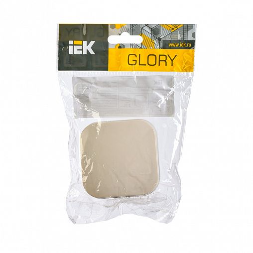 Выключатель одноклавишный накладной IEK Glory ВС20-1-0-ХК, 10 А, кремовый фото