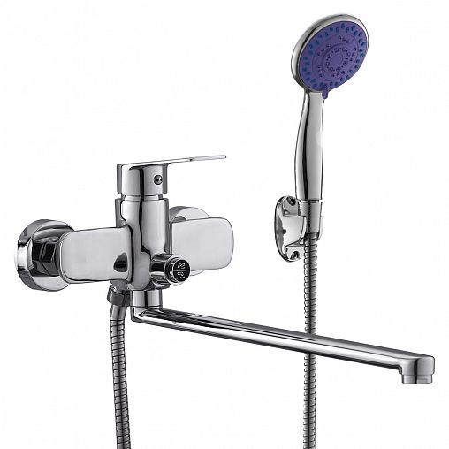 Смеситель для ванны с душем PLStart PD22022, с длинным изливом, хром фото