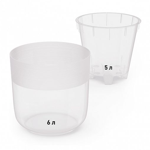 Горшок для цветов Альтернатива Линель, с автополивом, 6 л, прозрачный фото