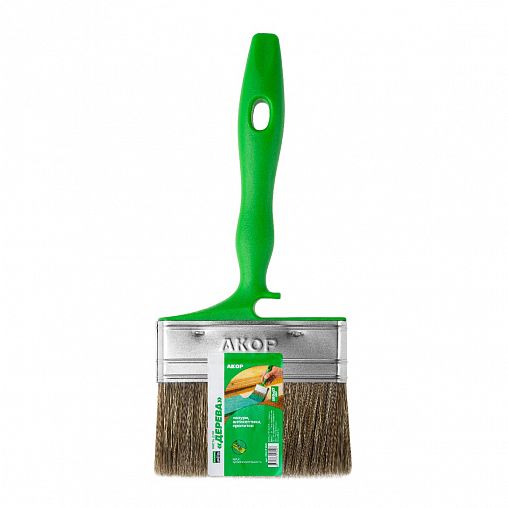 Кисть плоская для дерева Акор Мастер, смешанная щетина, пластиковая ручка, 100 x 17 мм фото