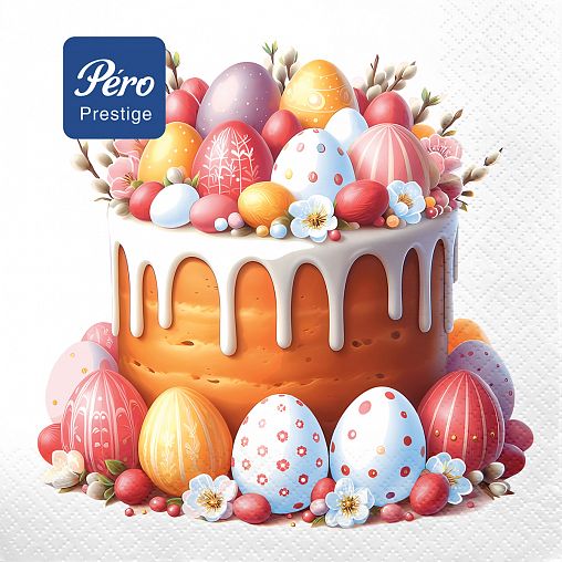 Салфетки бумажные сервировочные Pero Prestige Пасхальное угощение, трехслойные, 20 шт фото