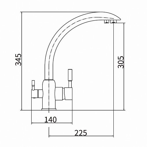 Смеситель для кухни Fashun A54309-7A, с подключением к фильтру, черный фото