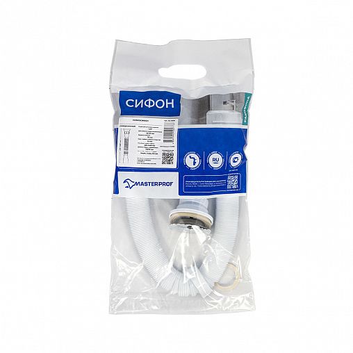 Сифон гофрированный MasterProf, с выпуском 1 1/2" x 40/50 мм, 1400 мм фото