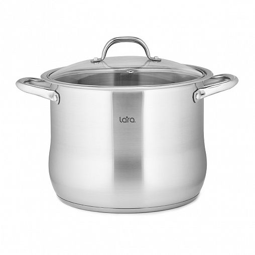 Кастрюля Lara Big Size с крышкой, нержавеющая сталь, 10,6 л фото