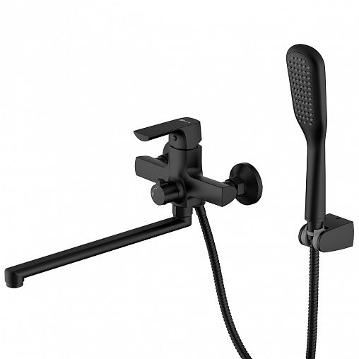 Смеситель для ванны Lemark Luna LM7251BL, однорычажный, черный фото