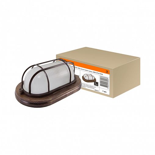 Светильник Tdm Electric НПБ1402, овал с решеткой, 60 Вт, IP54, венге фото