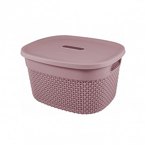 Корзина универсальная Plast Team Oslo, 274 x 229 x 153 мм, с крышкой, черничный морс фото