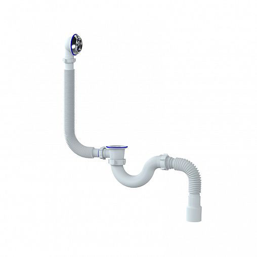 Сифон для ванн Unicorn S32P, с переливом, гофротруба 400 мм фото