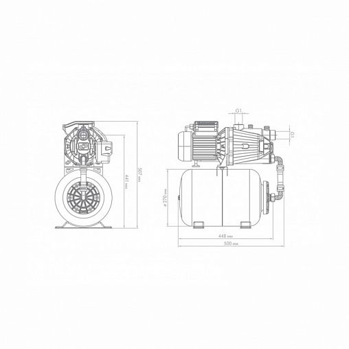 Насосная станция Джилекс Джамбо 70/50 П-24 (2.0), 24 л, 1100 Вт фото
