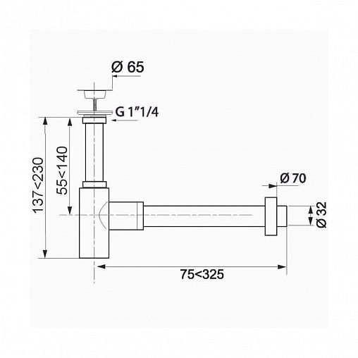 Сифон диаметр подключения 32 мм