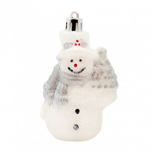 Набор елочных украшений Снеговики, 8,2 x 5,3 см, 3 шт, белый фото
