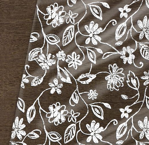 Клеенка столовая ПВХ Вилина Ажурная, 1,32 x 25 м, вьюнок фото