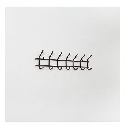 Вешалка настенная ЗМИ Норма 7, 7 крючков, 70,5 x 8 x 16,8 см, коричневая фото