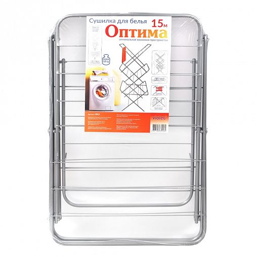 Сушилка для белья напольная Violet Оптима, сушильное полотно 15 м, белый фото