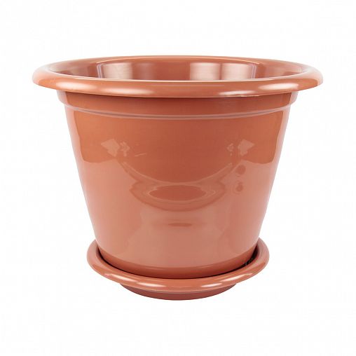 Горшок для цветов Альтернатива Виола, с поддоном, 16 л, коричневый фото
