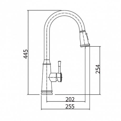 Смеситель для кухни Fashun A56108, с выдвижным изливом, сатин фото