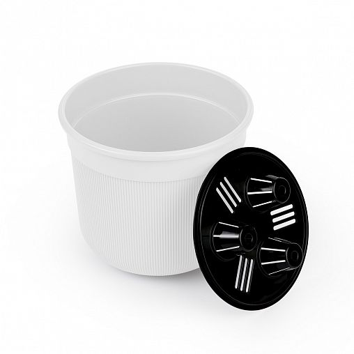 Горшок для цветов Альтернатива Сканди, 2 л, белый фото Горшок для цветов Альтернатива Сканди, 2 л, белый фото