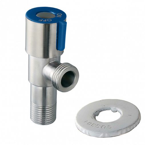 Кран угловой Fashun A54897C, наружная-наружная резьба 1/2" x 1/2", для холодной воды, сатин фото