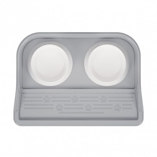 Миска для животных Альтернатива, на подставке, 0,3 л, 2 шт, серая фото