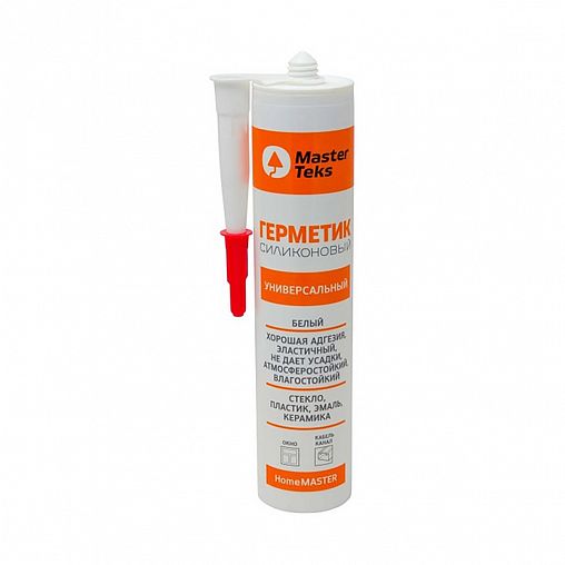 Силиконовый герметик MasterTeks Homemaster 9613444, 260 мл, белый фото