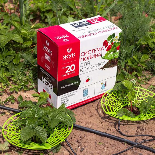 Комплект для капельного полива клубники Жук №28, от емкости, 20 растений фото