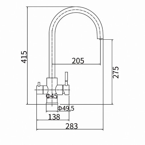 Смеситель для кухни Fashun A54309-B, с подключением к фильтру, сатин фото