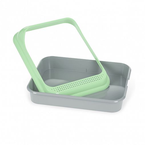 Лоток для животных Zoo Plast Барсик, с бортом, зеленый фото