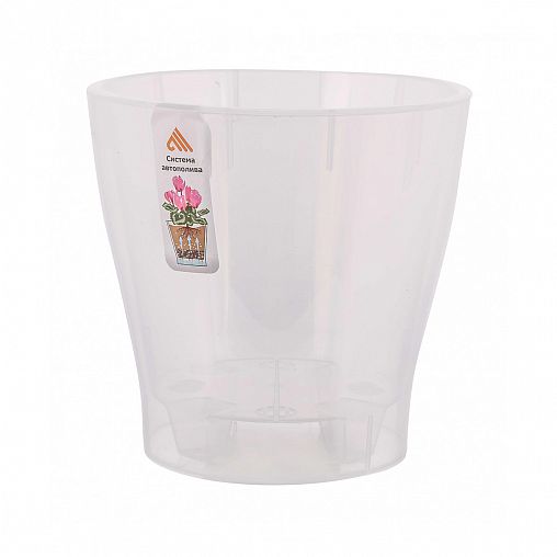 Горшок для орхидей Альтернатива Лея, с автополивом, 2,2 л, прозрачный фото