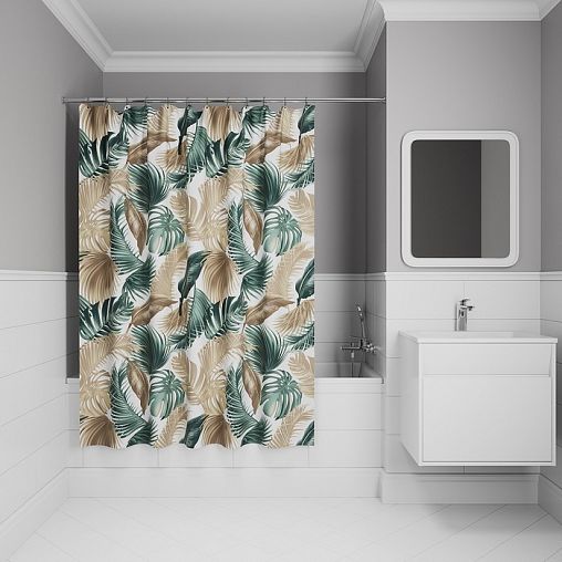 Штора для ванной IDDIS BF06P18i11, 200 x 180 см, полиэстер фото