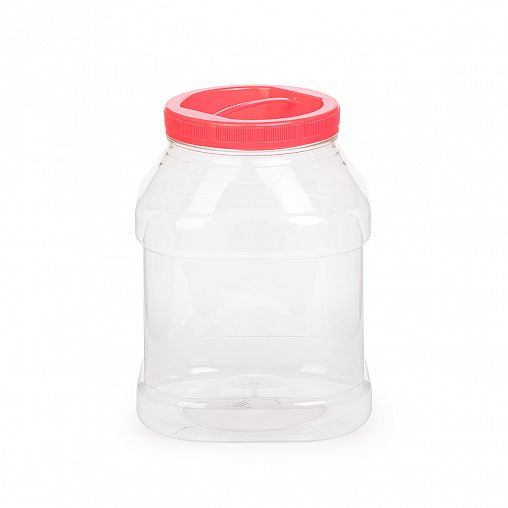 Банка для сыпучих продуктов ПЭТ Альтернатива, с крышкой и ручкой, 3 л, микс фото