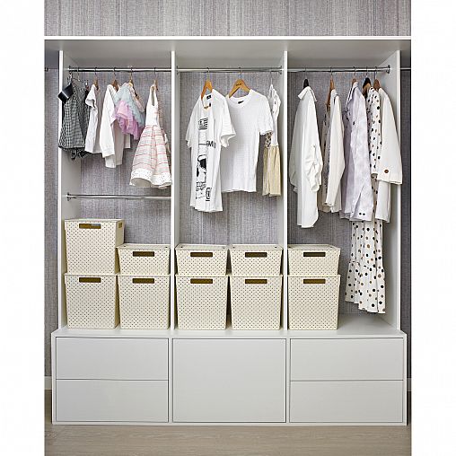 Корзина для хранения Violet Береста, с крышкой, 29,4 x 29,4 x 30,1 см, слоновая кость фото