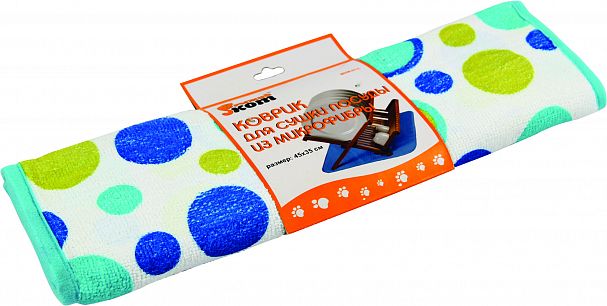 Коврик для сушки посуды Рыжий кот, 40 x 25 см, микрофибра фото