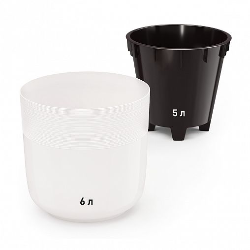 Горшок для цветов Альтернатива Линель, с автополивом, 6 л, белый фото