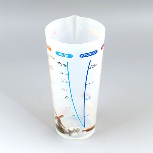 Стакан мерный Мультидом Сахар, Мука, Вода, Крахмал, Пудра, Масло, 0,5 л фото