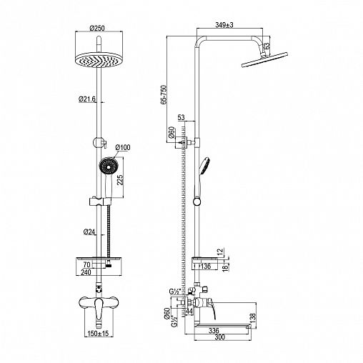 Душевая система Lemark Linara LM0462CF, хром фото