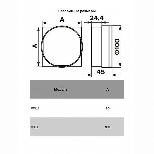 Соединитель круглых каналов Era 09КВ, d 100/90 x 90 мм, пластик фото