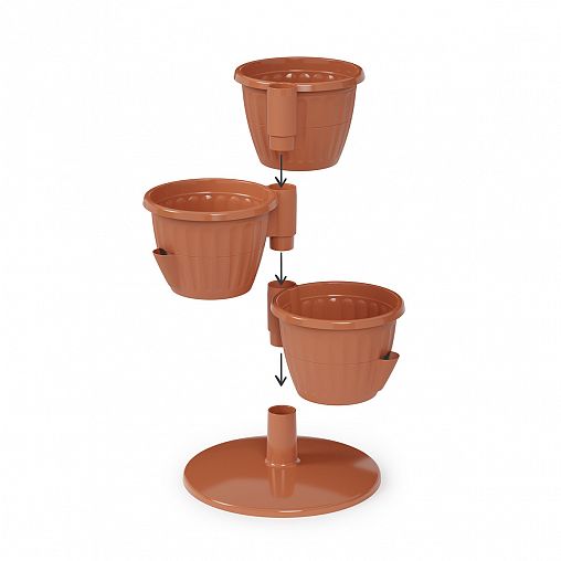 Горшок для цветов Альтернатива Каскад, 0,7 л, терракотовый фото