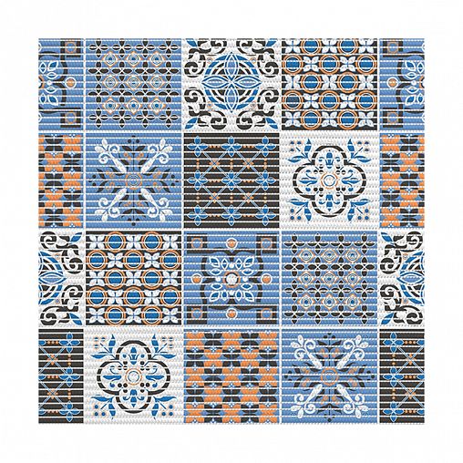 Коврик для ванной Вилина Преображение 7093-225PT-orange-blue, вспененный ПВХ, 0,8 x 15 м фото