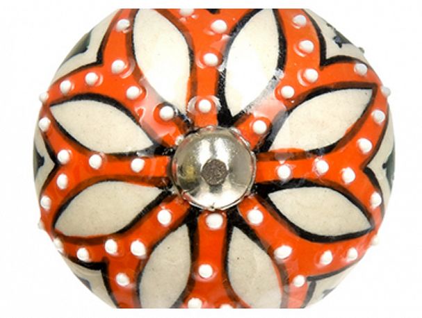 Ручка для мебели Blumen Haus Лотос королевский, керамическая, ручная роспись фото