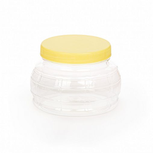 Банка для сыпучих продуктов ПЭТ Альтернатива Бочонок, 10,3 x 13,5 см, 1 л фото