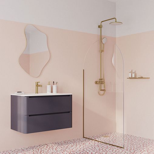 Душевая система с тропическим душем IDDIS Aiger, золото матовое фото