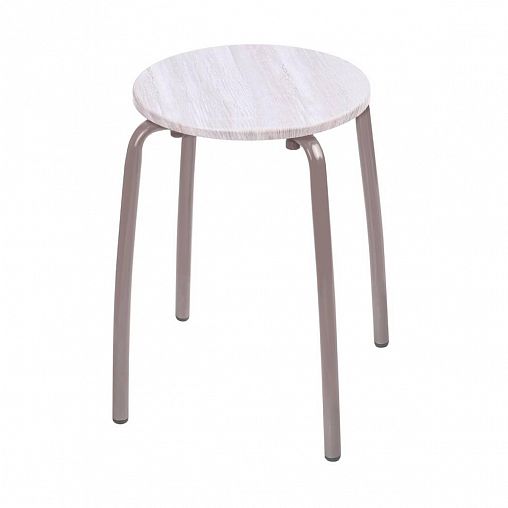 Табурет Nika Комфорт 1, d 32 см, винтаж белый фото