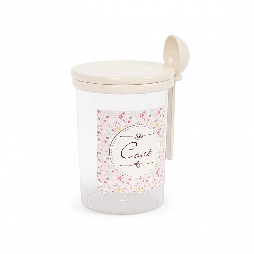 Банка для сыпучих продуктов Альтернатива Ассорти, с ложкой, 1 л, соль фото