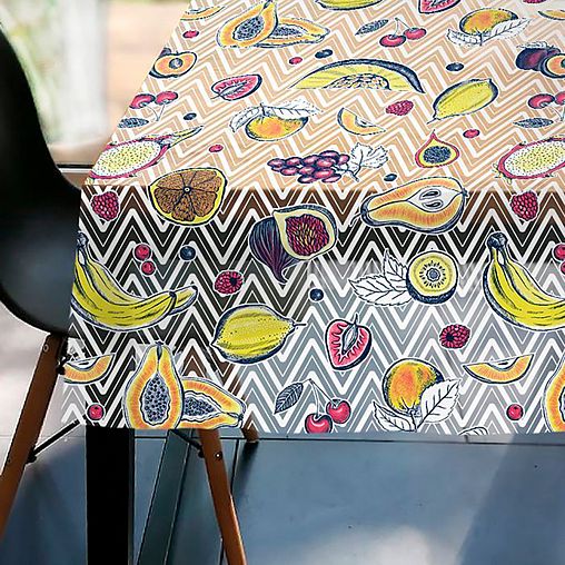 Клеенка столовая ПВХ Вилина Ажурная 6997/014-1, 1,32 x 25 м, разноцветная фото