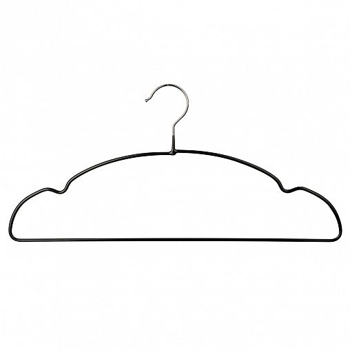 Вешалки для одежды Рыжий кот, с ПВХ покрытием и перекладиной, 40 x 19 x 0,4 см, черные, набор 10 шт фото