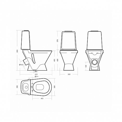 Унитаз напольный ободковый Sanita Самарский Стандарт, 65,3 x 35 x 81 см, белый фото