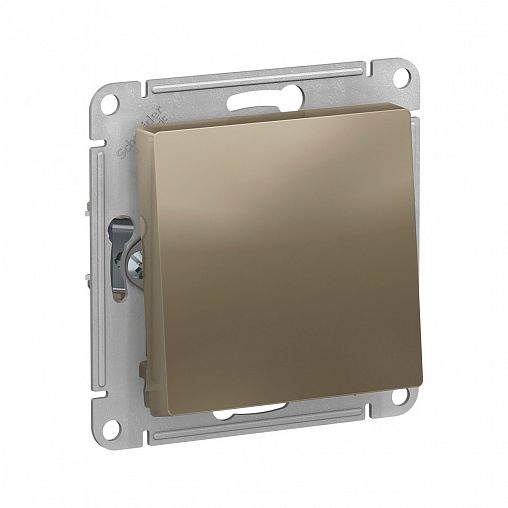 Переключатель 1-клавишный Systeme (Schneider) Electric Atlasdesign, встраиваемый, шампань фото