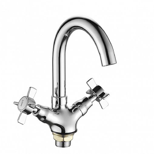 Смеситель для раковины с коротким изливом Fashun A1324, хром фото