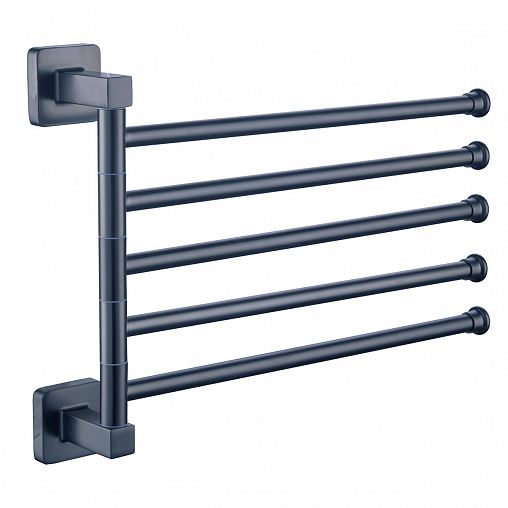 Полотенцедержатель поворотный Fashun A2615-17, пятерной, графит фото