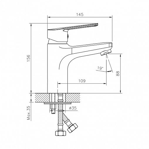 Смеситель для раковины с коротким изливом Decoroom DR22011, однорычажный, хром фото